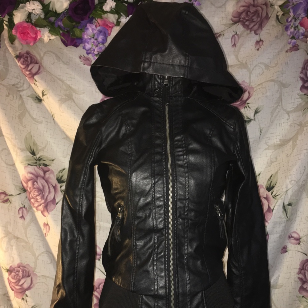 Black leather jacket